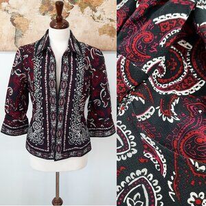 Vtg Y2K paisley blazer w/ statement sleeves - Coldwater Creek